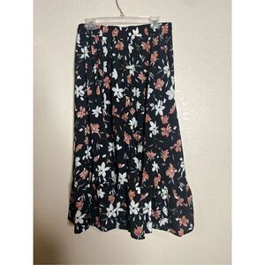 Shein black floral maxi skirt - size XL